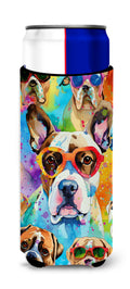 Boxer Hippie Dawg Slim Can Hugger , Insulated Foam Hugger for 12 oz Slim Cans, Beer Bottles & Water Bottles, Printed in USA