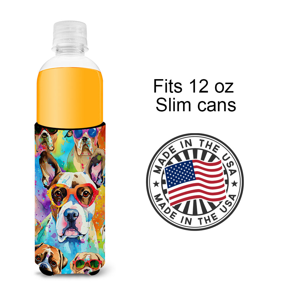 Boxer Hippie Dawg Slim Can Hugger , Insulated Foam Hugger for 12 oz Slim Cans, Beer Bottles & Water Bottles, Printed in USA