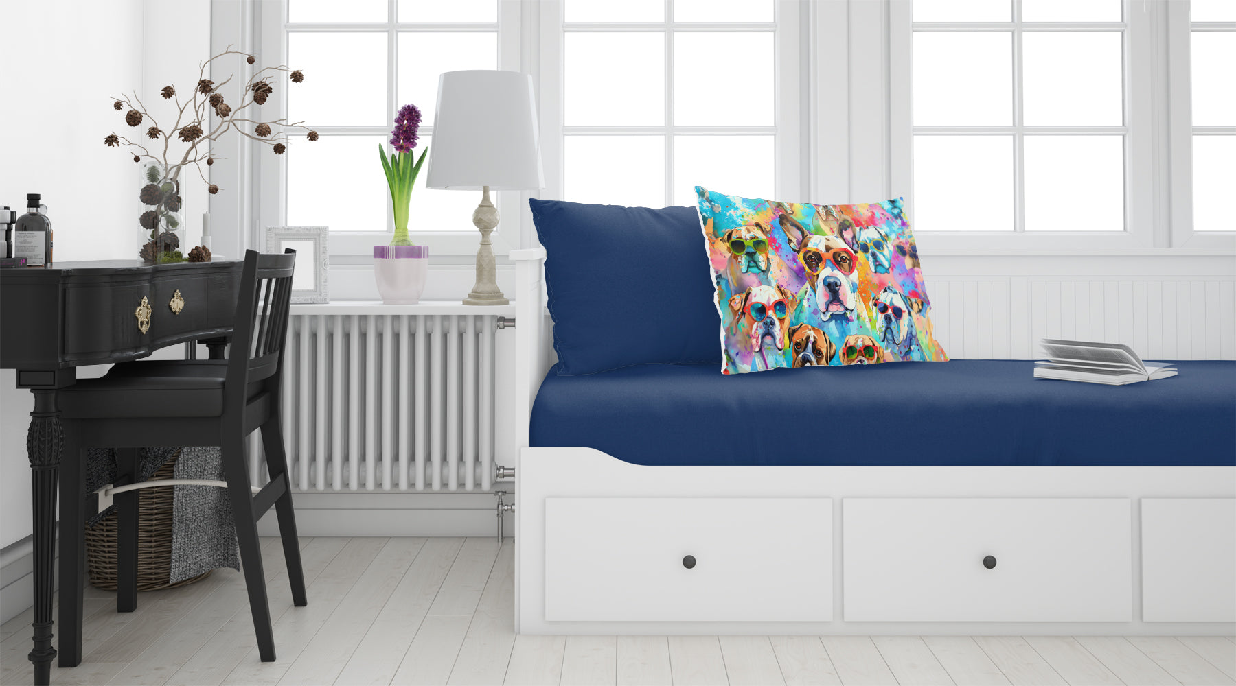 Boxer Hippie Dawg Standard Pillowcase Lightweight Super Soft Easy Care Decorative Artwork Pillowcase, Standard