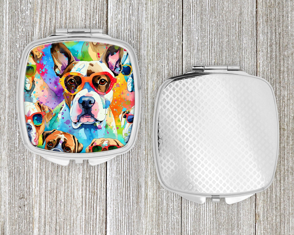 Boxer Hippie Dawg Compact Mirror Decorative Travel Makeup Mirror for Women Girls Gifts Pocket Makeup Mirror Folding Handheld