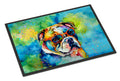 English Bulldog Hippie Dawg Doormat Indoor Outdoor 24H X 36W Front Door Mat Rugs for Entryway, Non Slip Washable Low Pile,