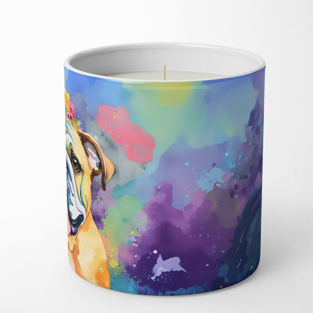 English Bulldog Hippie Dawg Decorative Soy Candle Nature Soy Wax Essential Oil Home Decor Ideal for Bedroom Kitchen Bath Office Gift, 10 oz
