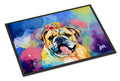 English Bulldog Hippie Dawg Doormat Indoor Outdoor 24H X 36W Front Door Mat Rugs for Entryway, Non Slip Washable Low Pile,