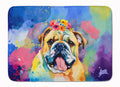 English Bulldog Hippie Dawg Memory Foam Kitchen Mat Machine Washable Anti-Fatigue Cushion Comfort Bath or Kitchen Rug