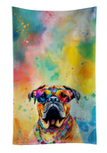Bullmastiff Hippie Dawg Kitchen Towel Velour Plush Front and Cotton Loop Back Machine Washable