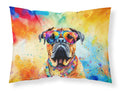Bullmastiff Hippie Dawg Standard Pillowcase Lightweight Super Soft Easy Care Decorative Artwork Pillowcase, Standard