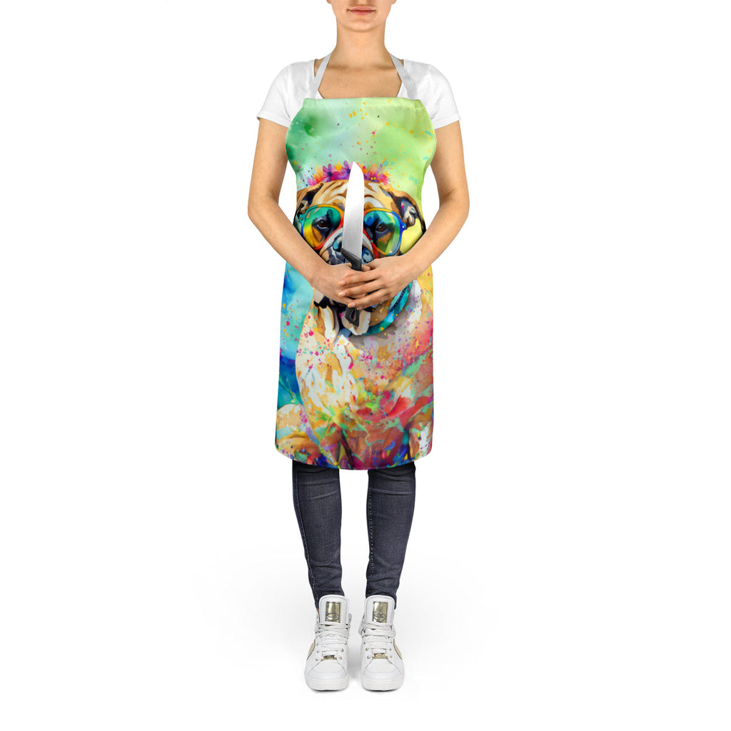 Bullmastiff Hippie Dawg Apron Cooking Kitchen Server Baking Crafts Gardening for Adult Women Men, Unisex, Large, Multicolor