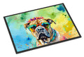 Bullmastiff Hippie Dawg Doormat Indoor Outdoor 24H X 36W Front Door Mat Rugs for Entryway, Non Slip Washable Low Pile,