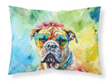 Bullmastiff Hippie Dawg Standard Pillowcase Lightweight Super Soft Easy Care Decorative Artwork Pillowcase, Standard