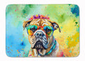 Bullmastiff Hippie Dawg Memory Foam Kitchen Mat Machine Washable Anti-Fatigue Cushion Comfort Bath or Kitchen Rug