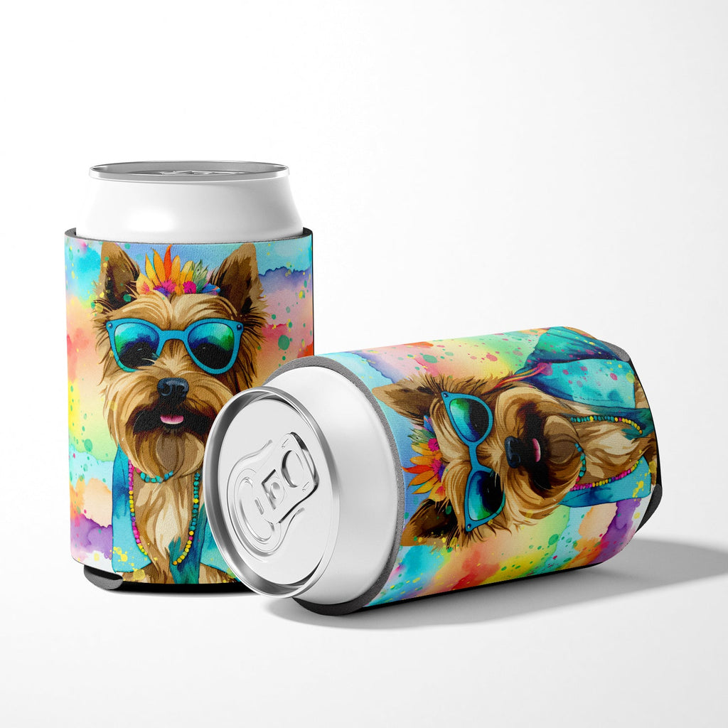 Cairn Terrier Hippie Dawg Can or Bottle Hugger Cooler Sleeve for Standard 12 oz Cans, Insulated Foam Beer & Soda Can Hugger Reusable