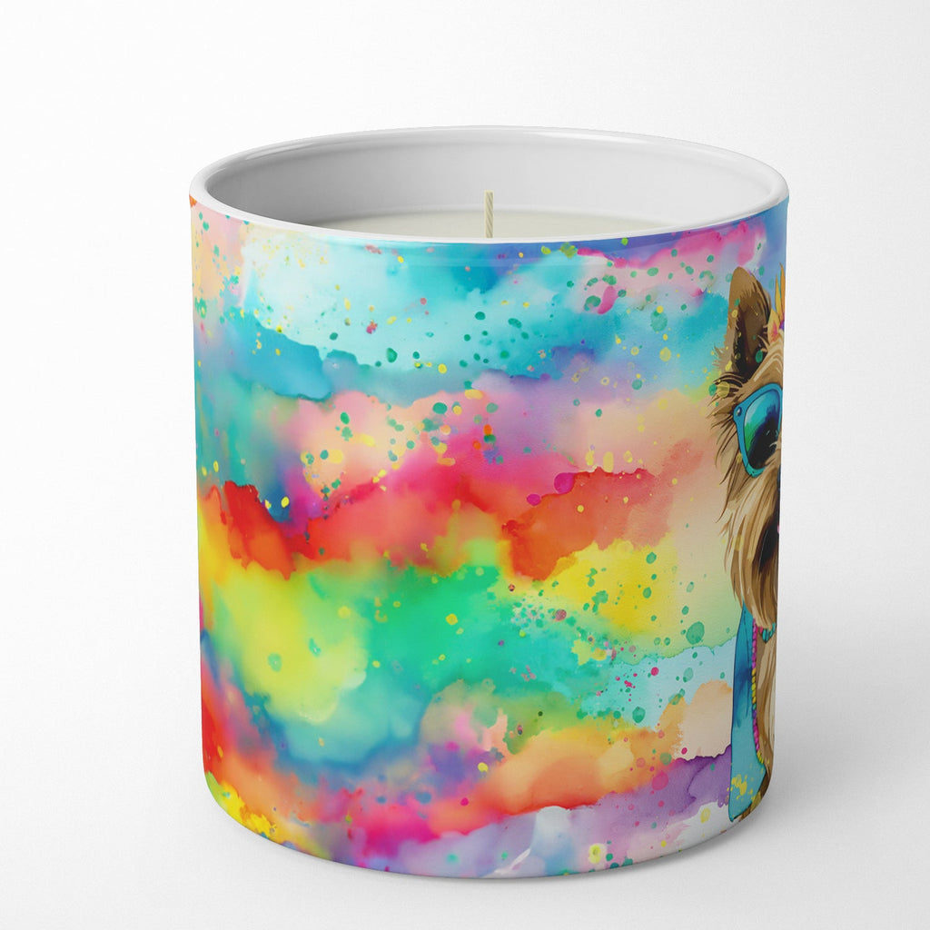 Cairn Terrier Hippie Dawg Decorative Soy Candle Nature Soy Wax Essential Oil Home Decor Ideal for Bedroom Kitchen Bath Office Gift, 10 oz