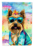 Cairn Terrier Hippie Dawg House Flag 28x40 Porch Sleeve Pole Decorative Outside Yard Banner Artwork Wall Hanging, Polyester