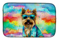 Cairn Terrier Hippie Dawg Dish Drying Mat Absorbent Dish Drying Mat Pad for Kitchen Counter Dish Drainer Mat for Countertop, 14 x 21", Multicolor