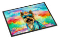 Cairn Terrier Hippie Dawg Doormat Indoor Outdoor 24H X 36W Front Door Mat Rugs for Entryway, Non Slip Washable Low Pile,