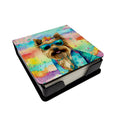 Cairn Terrier Hippie Dawg PU Leather Note Paper Holder with Artist-Designed Cover, Desk Accessory, Office Gift