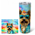 Cairn Terrier Hippie Dawg Stainless Steel Skinny Tumbler 20 oz Vacuum Double Walled Reusable Insulated Travel Cup