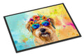 Cairn Terrier Hippie Dawg Doormat Indoor Outdoor 24H X 36W Front Door Mat Rugs for Entryway, Non Slip Washable Low Pile,