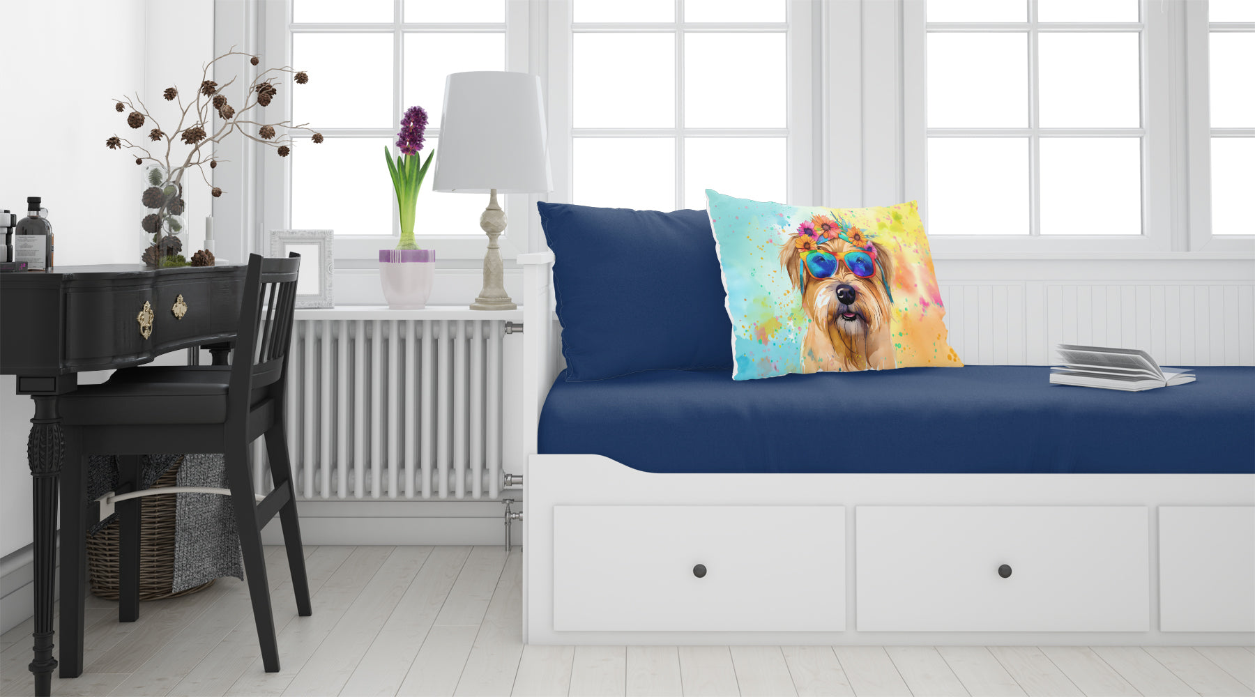 Cairn Terrier Hippie Dawg Standard Pillowcase Lightweight Super Soft Easy Care Decorative Artwork Pillowcase, Standard