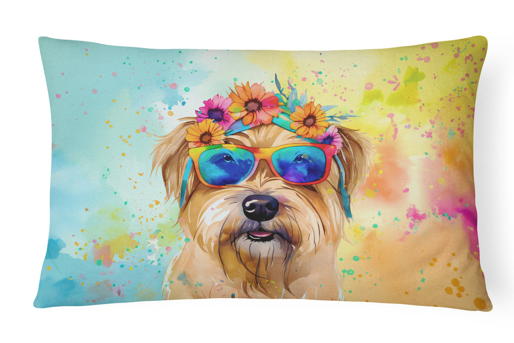Cairn Terrier Hippie Dawg Decorative Throw Pillow 12x16 Indoor Outdoor Accent Cushion, Fabric Cover with Insert for Sofa, Bed, Porch & Living Room