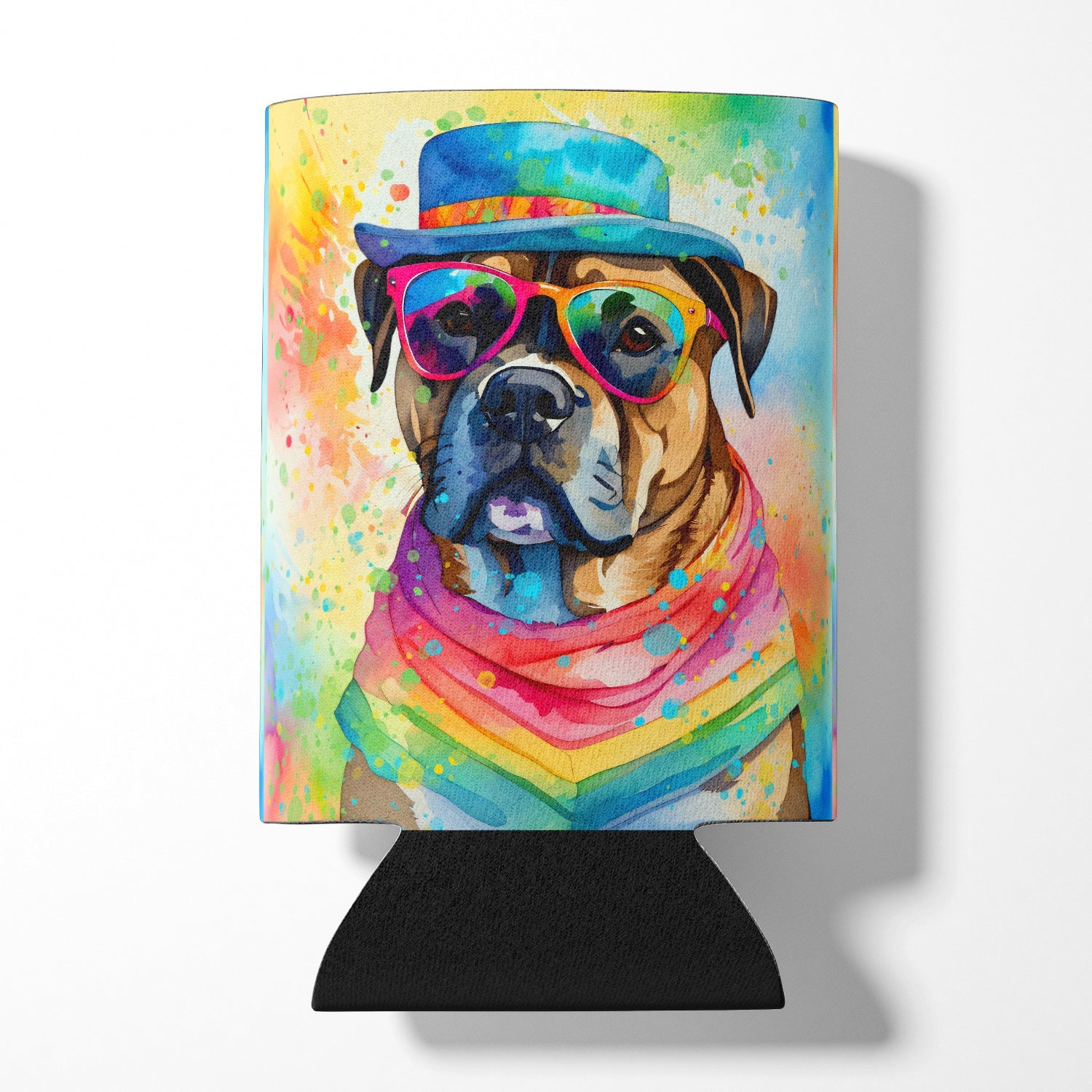 Cane Corso Hippie Dawg Can or Bottle Hugger Cooler Sleeve for Standard 12 oz Cans, Insulated Foam Beer & Soda Can Hugger Reusable