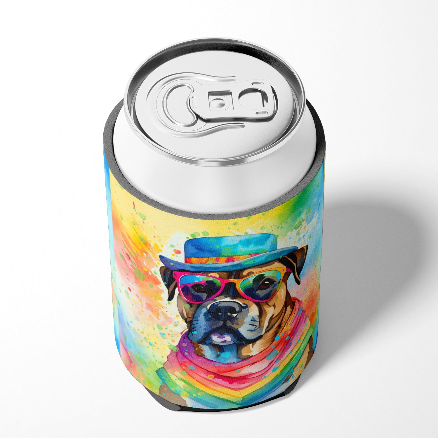 Cane Corso Hippie Dawg Can or Bottle Hugger Cooler Sleeve for Standard 12 oz Cans, Insulated Foam Beer & Soda Can Hugger Reusable