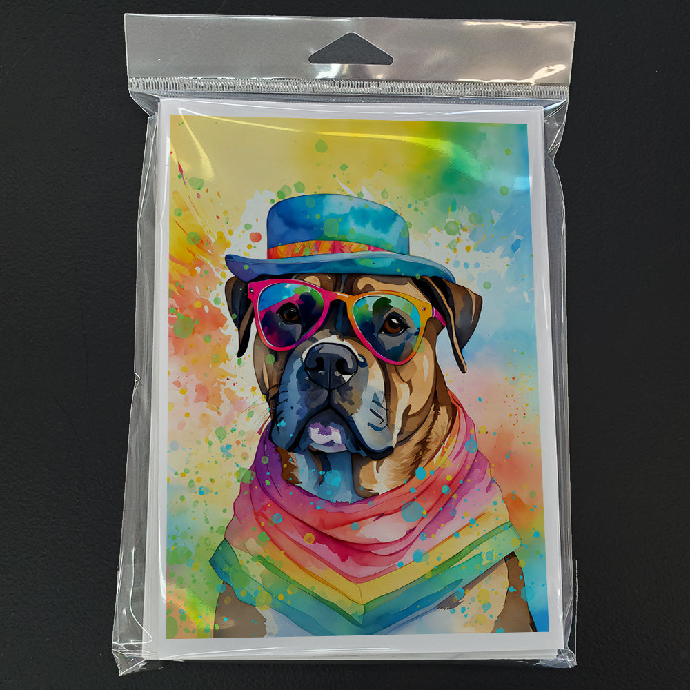 Cane Corso Hippie Dawg Greeting Cards Pack of 8 Blank Cards with Envelopes Whimsical A7 Size 5x7