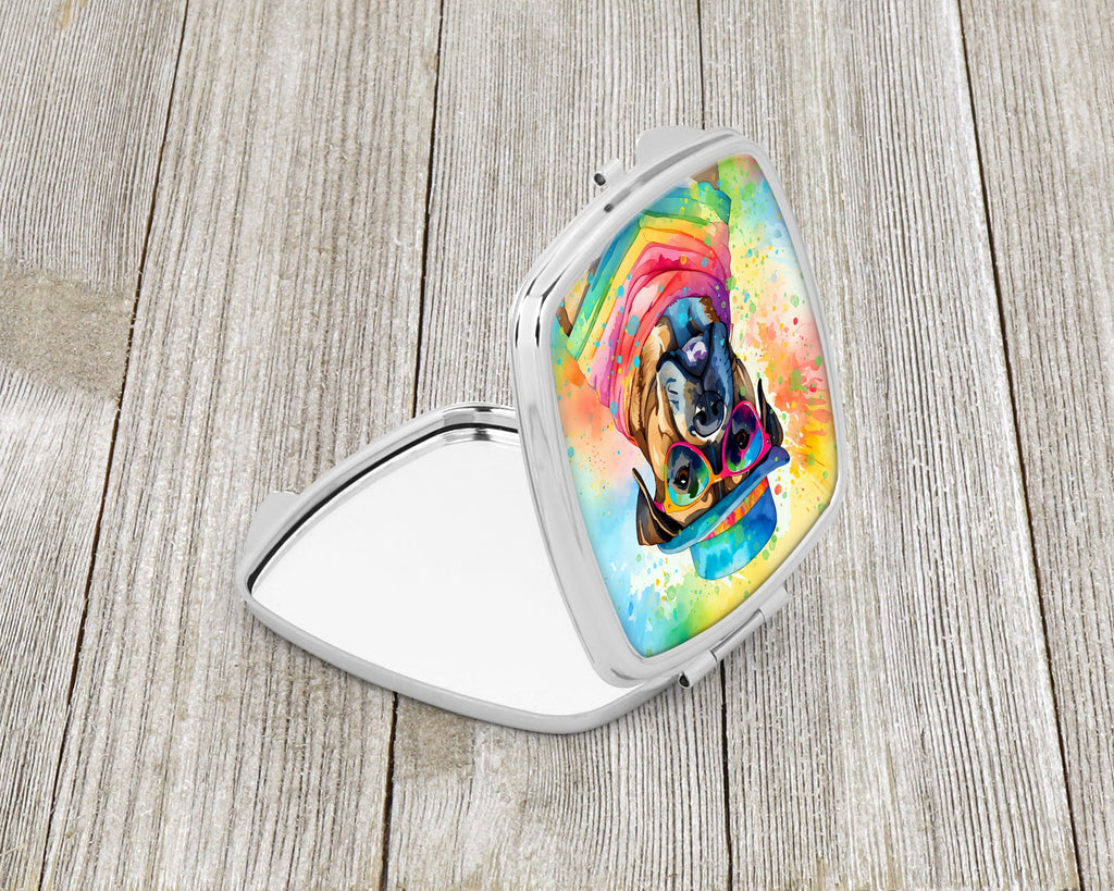 Cane Corso Hippie Dawg Compact Mirror Decorative Travel Makeup Mirror for Women Girls Gifts Pocket Makeup Mirror Folding Handheld
