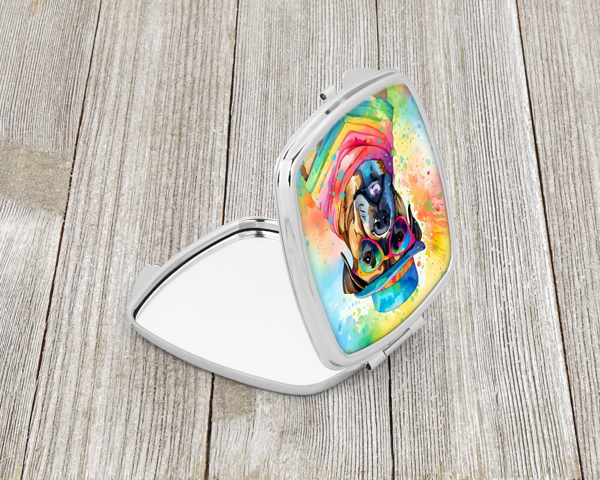 Cane Corso Hippie Dawg Compact Mirror Decorative Travel Makeup Mirror for Women Girls Gifts Pocket Makeup Mirror Folding Handheld