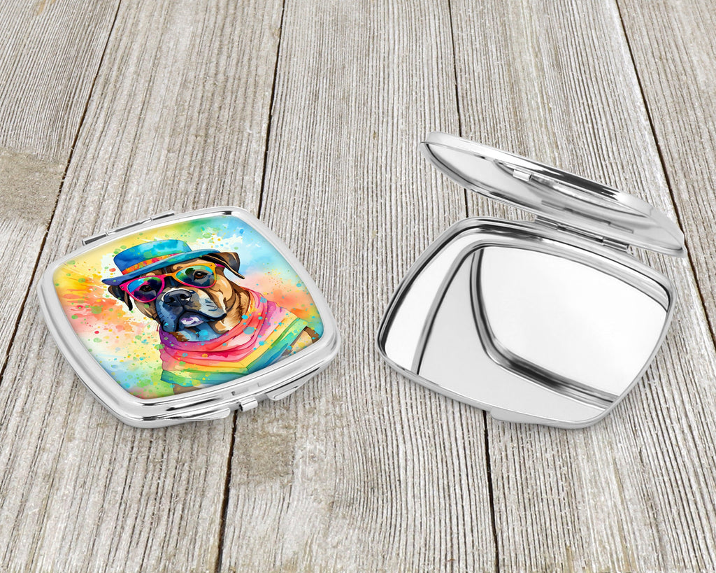 Cane Corso Hippie Dawg Compact Mirror Decorative Travel Makeup Mirror for Women Girls Gifts Pocket Makeup Mirror Folding Handheld