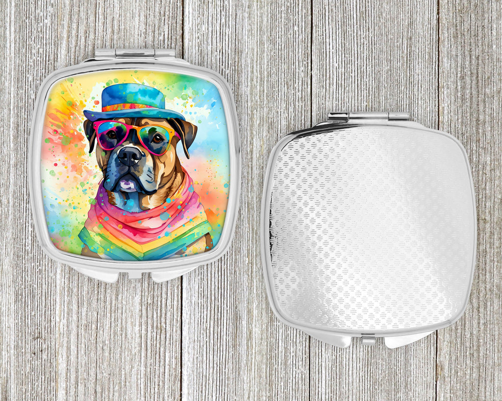 Cane Corso Hippie Dawg Compact Mirror Decorative Travel Makeup Mirror for Women Girls Gifts Pocket Makeup Mirror Folding Handheld