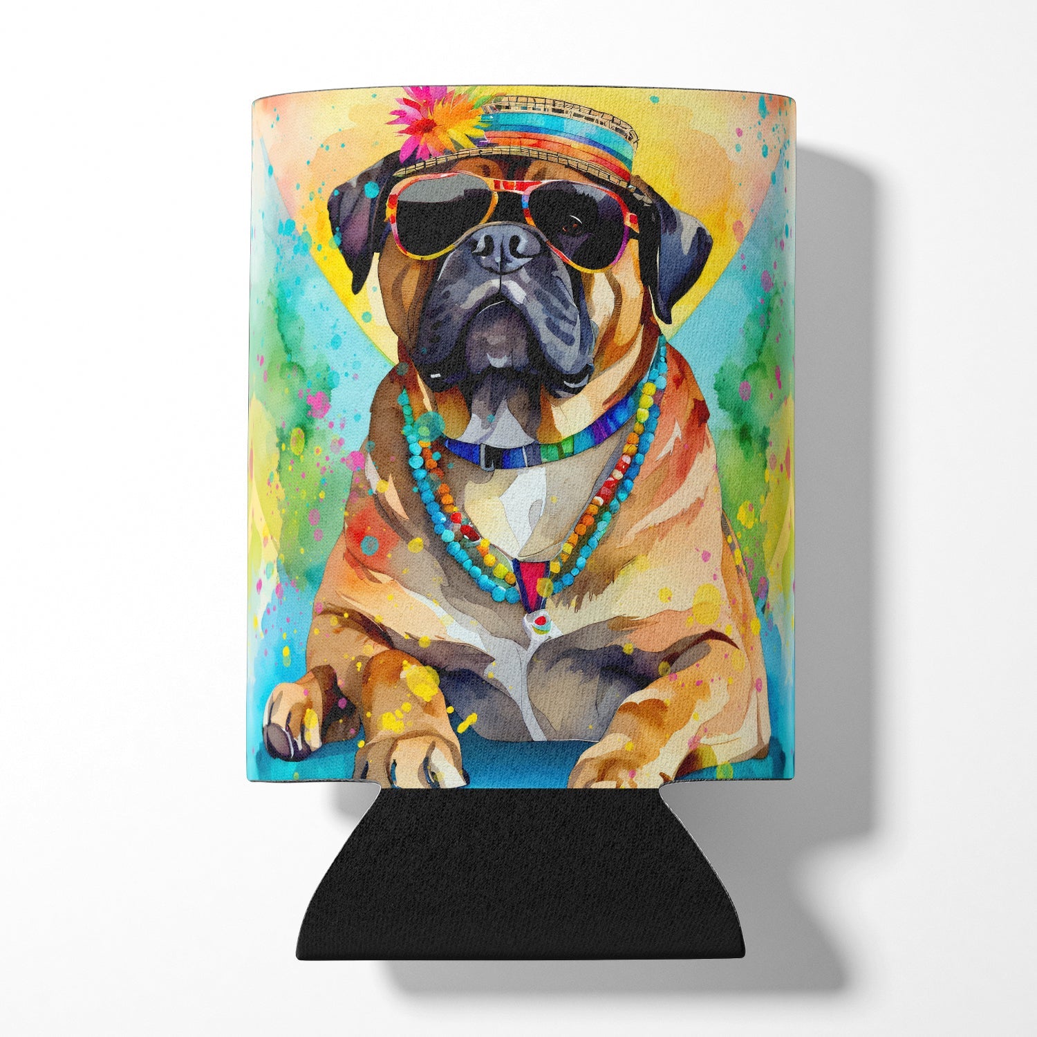 Cane Corso Hippie Dawg Can or Bottle Hugger Cooler Sleeve for Standard 12 oz Cans, Insulated Foam Beer & Soda Can Hugger Reusable