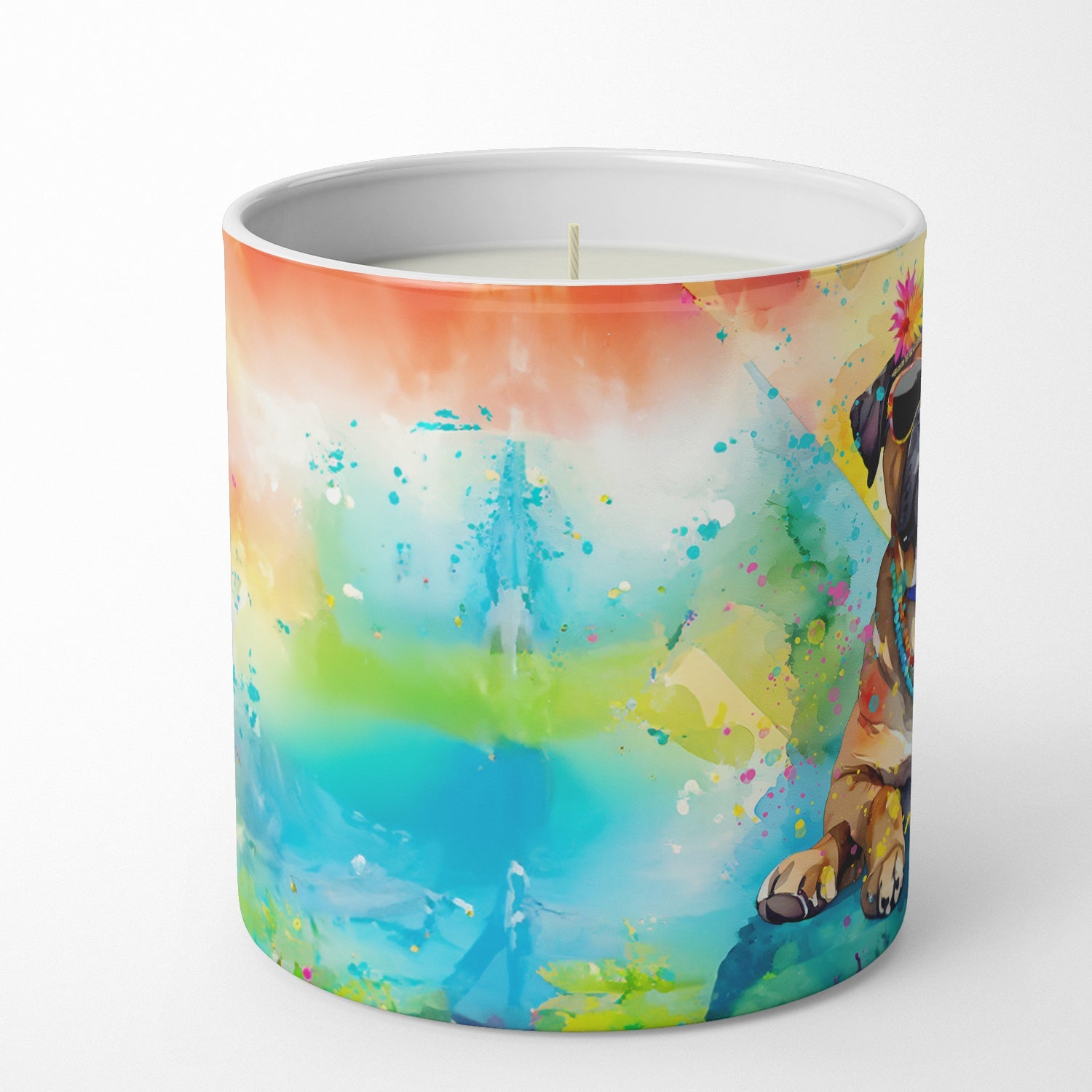 Cane Corso Hippie Dawg Decorative Soy Candle Nature Soy Wax Essential Oil Home Decor Ideal for Bedroom Kitchen Bath Office Gift, 10 oz