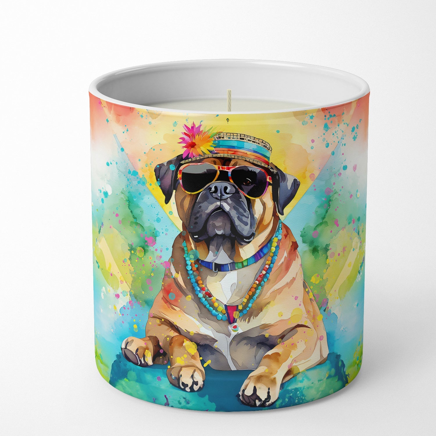 Cane Corso Hippie Dawg Decorative Soy Candle Nature Soy Wax Essential Oil Home Decor Ideal for Bedroom Kitchen Bath Office Gift, 10 oz