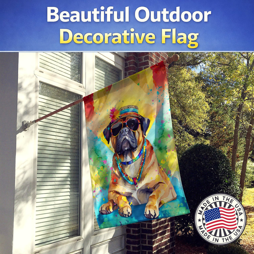 Cane Corso Hippie Dawg House Flag 28x40 Porch Sleeve Pole Decorative Outside Yard Banner Artwork Wall Hanging, Polyester