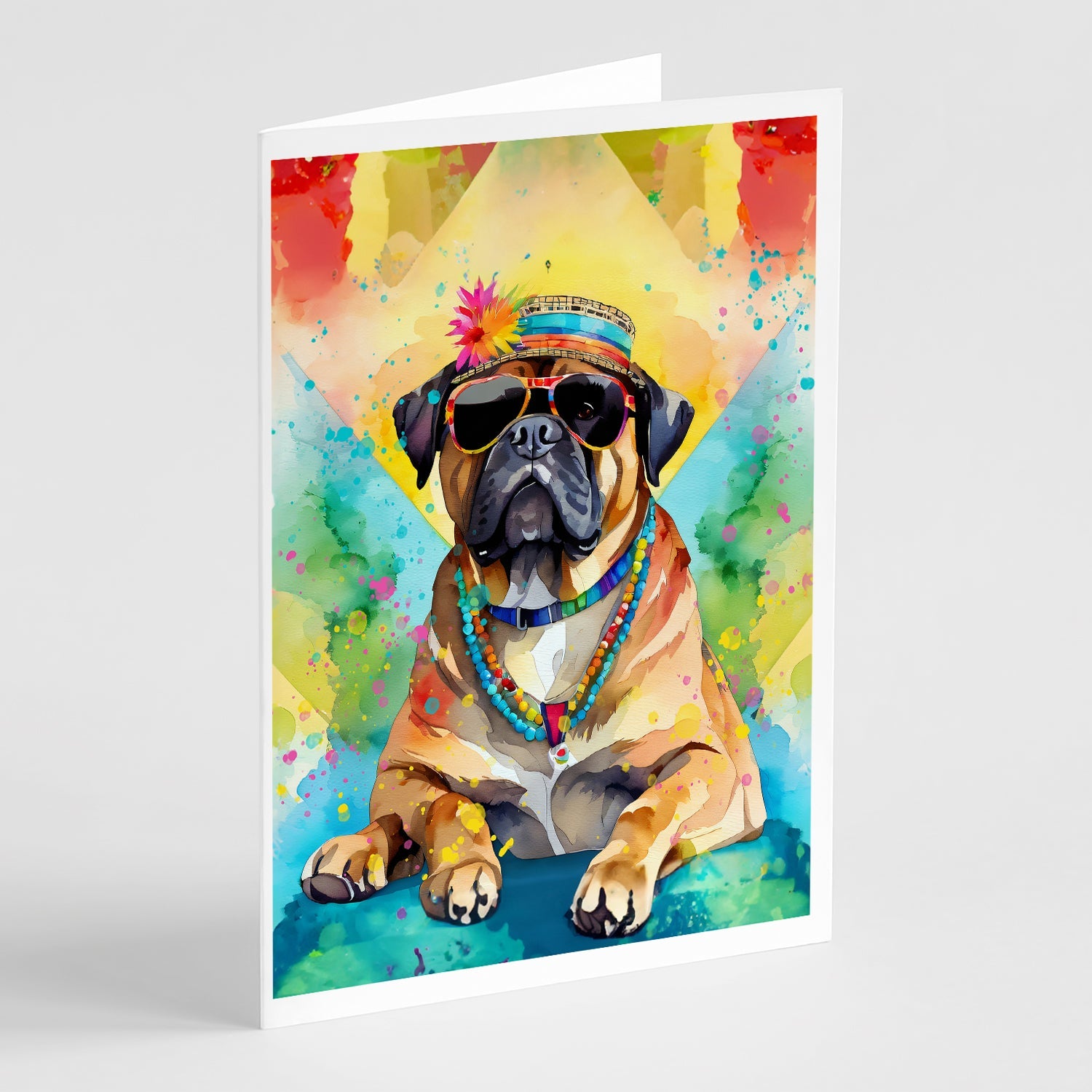 Cane Corso Hippie Dawg Greeting Cards Pack of 8 Blank Cards with Envelopes Whimsical A7 Size 5x7