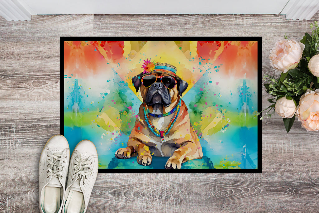 Cane Corso Hippie Dawg Doormat Indoor Outdoor 18H X 27W Front Door Mat Rugs for Entryway, Non Slip Washable