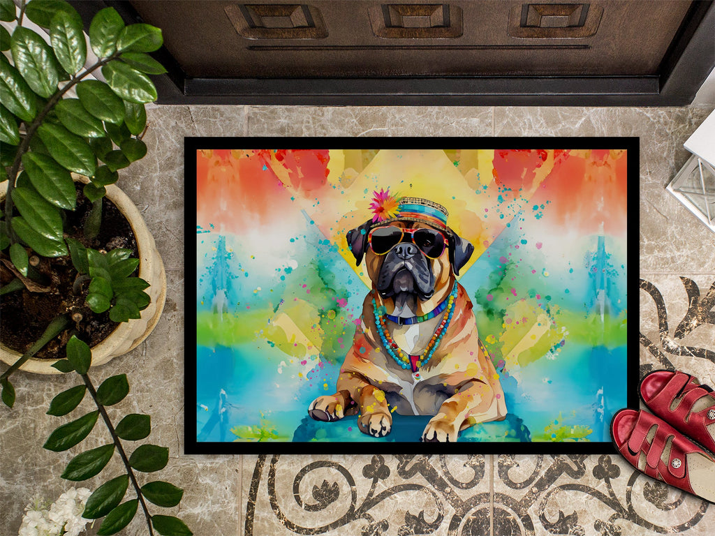 Cane Corso Hippie Dawg Doormat Indoor Outdoor 18H X 27W Front Door Mat Rugs for Entryway, Non Slip Washable