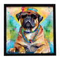 Cane Corso Hippie Dawg Framed Metal Print Bathroom, Kitchen, Office, Home Decor Wall Art Ready to Hang, Square, 8X8