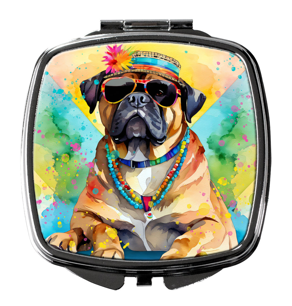 Cane Corso Hippie Dawg Compact Mirror Decorative Travel Makeup Mirror for Women Girls Gifts Pocket Makeup Mirror Folding Handheld