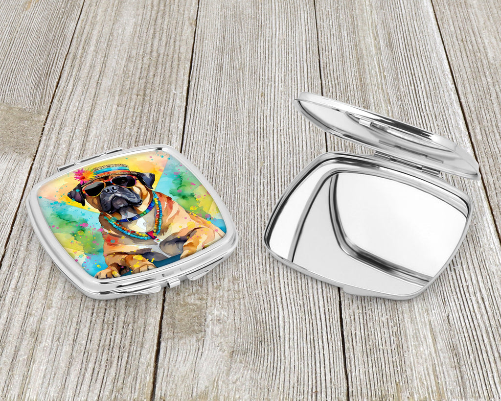 Cane Corso Hippie Dawg Compact Mirror Decorative Travel Makeup Mirror for Women Girls Gifts Pocket Makeup Mirror Folding Handheld