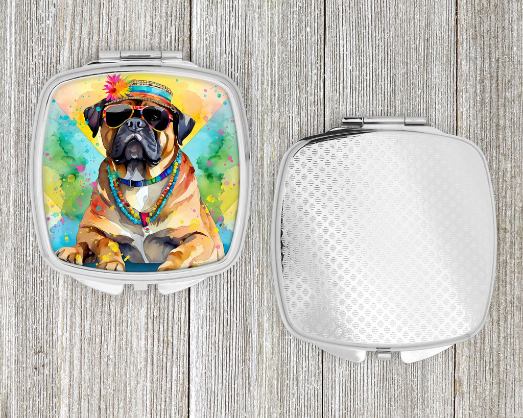 Cane Corso Hippie Dawg Compact Mirror Decorative Travel Makeup Mirror for Women Girls Gifts Pocket Makeup Mirror Folding Handheld