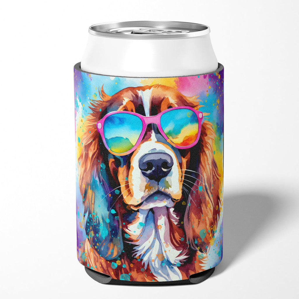 Cavalier Spaniel Hippie Dawg Can or Bottle Hugger Cooler Sleeve for Standard 12 oz Cans, Insulated Foam Beer & Soda Can Hugger Reusable