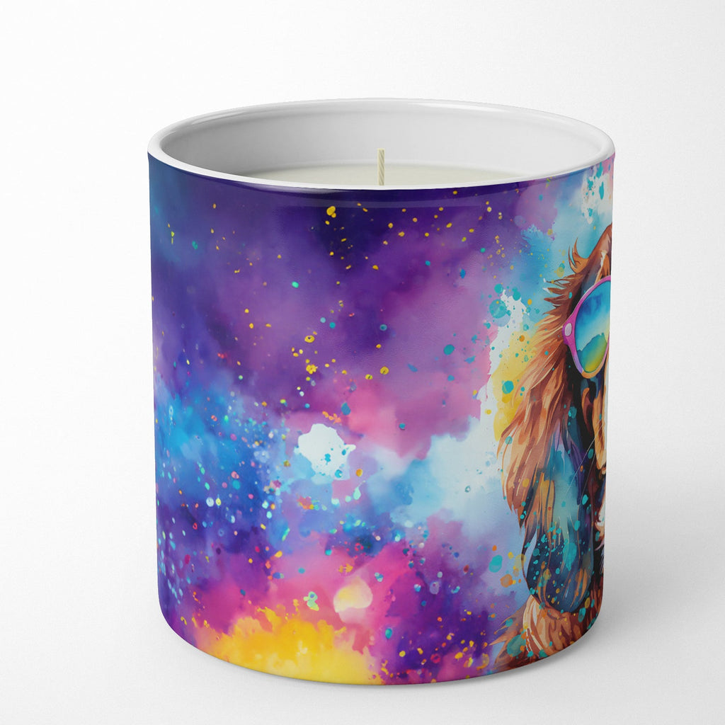 Cavalier Spaniel Hippie Dawg Decorative Soy Candle Nature Soy Wax Essential Oil Home Decor Ideal for Bedroom Kitchen Bath Office Gift, 10 oz