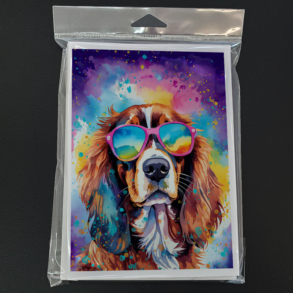 Cavalier Spaniel Hippie Dawg Greeting Cards Pack of 8 Blank Cards with Envelopes Whimsical A7 Size 5x7