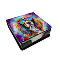 Cavalier Spaniel Hippie Dawg PU Leather Note Paper Holder with Artist-Designed Cover, Desk Accessory, Office Gift