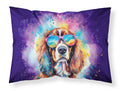 Cavalier Spaniel Hippie Dawg Standard Pillowcase Lightweight Super Soft Easy Care Decorative Artwork Pillowcase, Standard