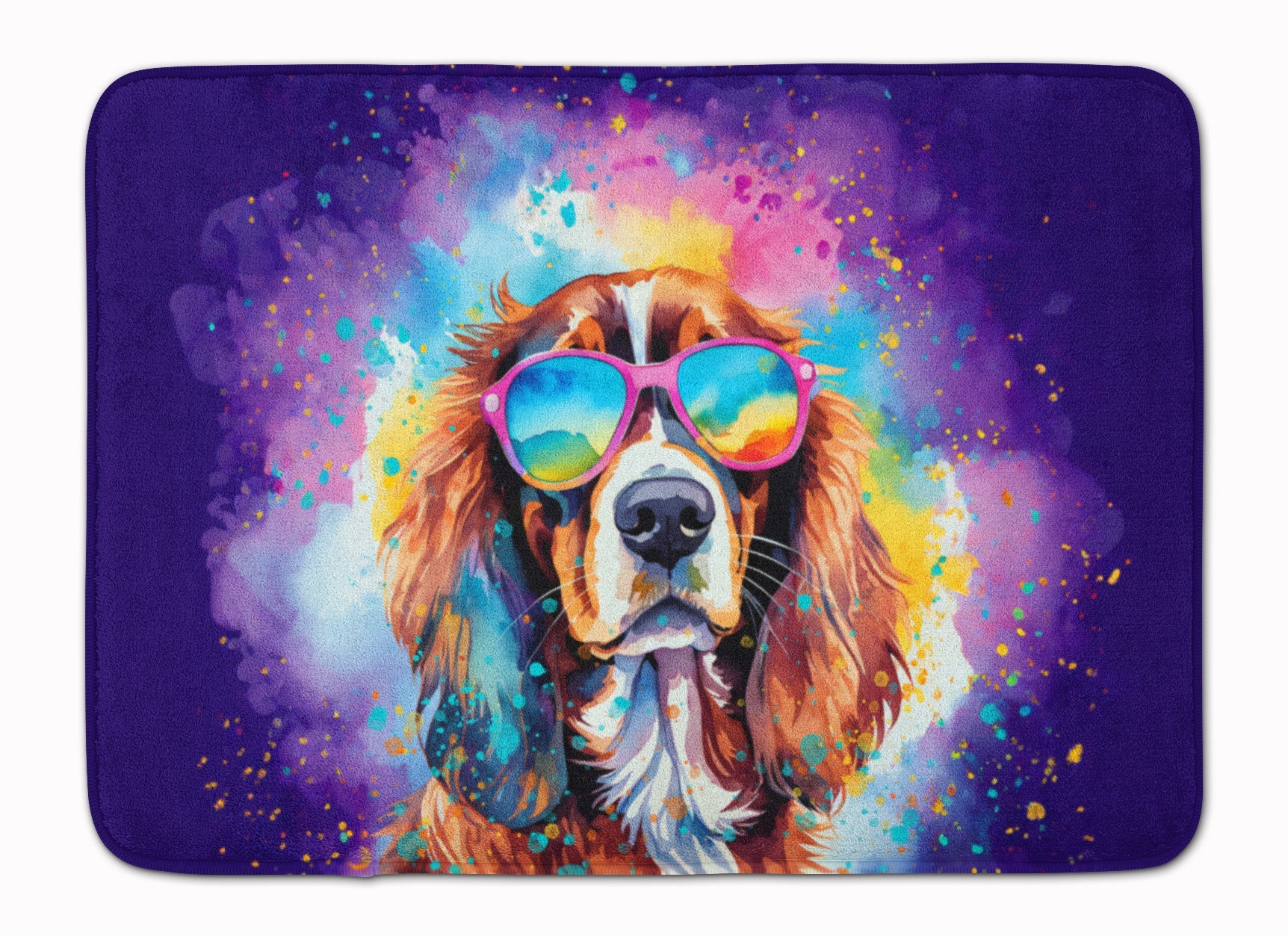 Cavalier Spaniel Hippie Dawg Memory Foam Kitchen Mat Machine Washable Anti-Fatigue Cushion Comfort Bath or Kitchen Rug