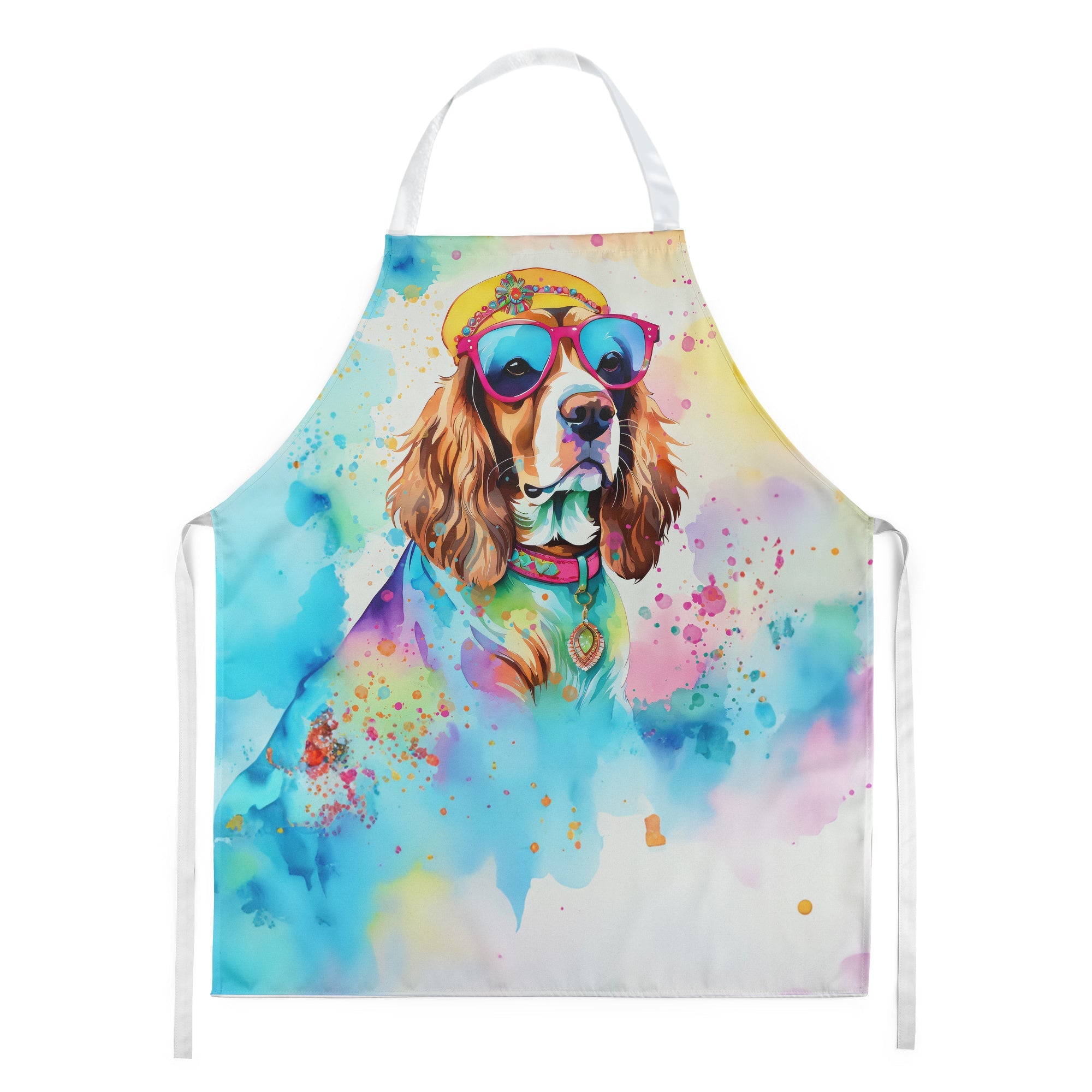 Cavalier Spaniel Hippie Dawg Apron Cooking Kitchen Server Baking Crafts Gardening for Adult Women Men, Unisex, Large, Multicolor