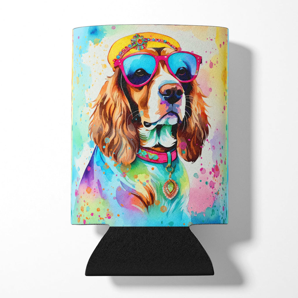 Cavalier Spaniel Hippie Dawg Can or Bottle Hugger Cooler Sleeve for Standard 12 oz Cans, Insulated Foam Beer & Soda Can Hugger Reusable